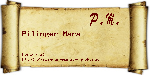 Pilinger Mara névjegykártya